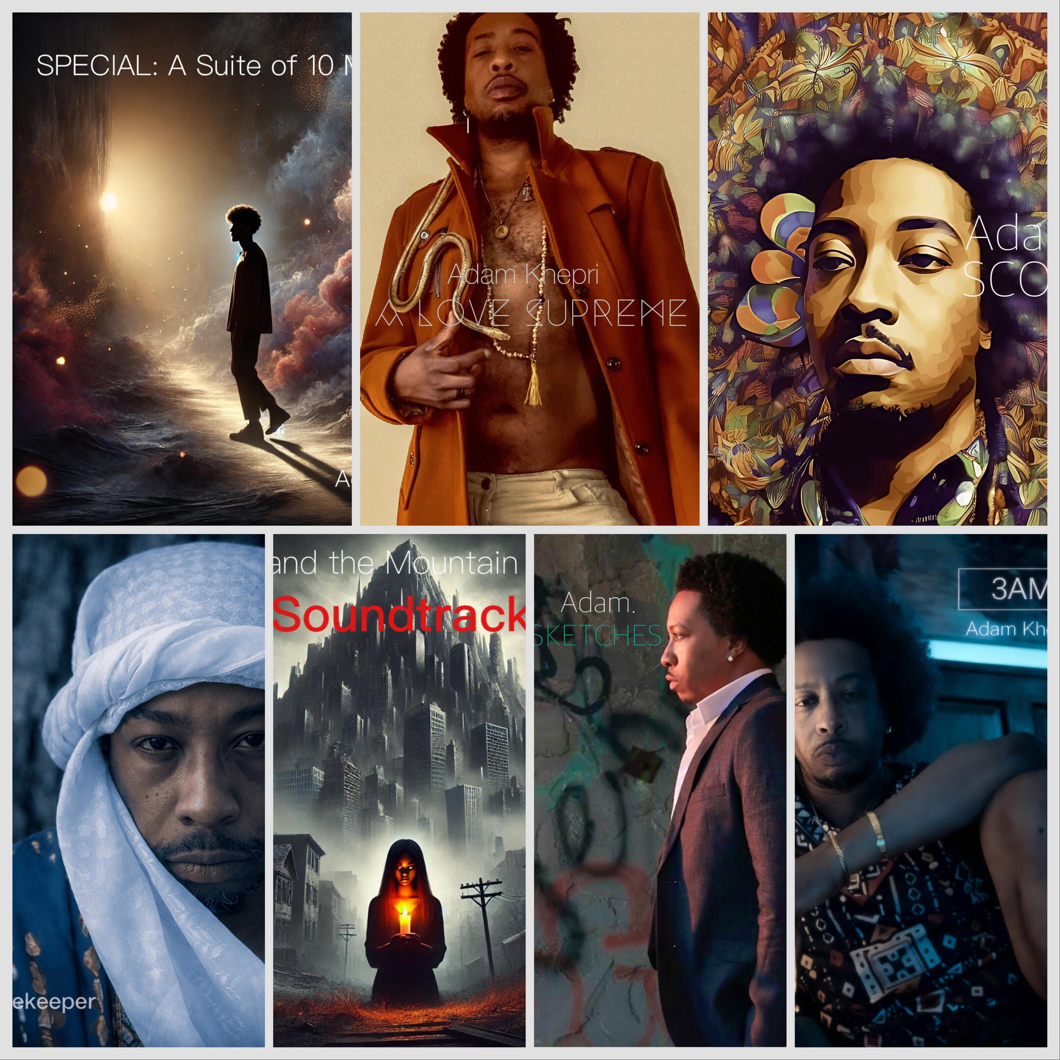 SOUND Each project I create is a transmission of sound, story, and spirit — crafted for those navigating both the seen and unseen. Explore my latest works below. ⸻ Featured Works: Gatekeeper: A Spiritual Suite → A spiritual suite about thresholds, death, and